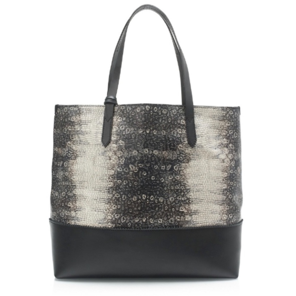 J. Crew Snakeskin Animal Leather Downing Tote Bag